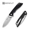 SENCUT Stratex Flipper & Thumb Stud Knife Black G10 Handle (3.17" Satin Finished 9Cr18MoV Blade) S25055-1
