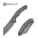 SENCUT Clout Thumb Stud Knife Gray Canvas Micarta Handle (2.99" Gray Stonewashed D2 Blade) S26031 Sample1