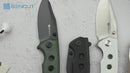 SENCUT Excalis Flipper & Thumb Stud Knife Micarta Handle (2.97" 9Cr18MoV Blade) S23068-3