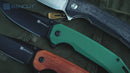 SENCUT Vornix Flipper Knife Guibourtia Wood Handle (3.65" Black 9Cr18MoV Blade) S25038-3