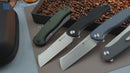 SENCUT Traxler Flipper Knife Black G10 Handle (3.49" Black Stonewashed 9Cr18MoV Blade) S20057C-1
