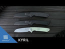SENCUT Kyril Flipper Knife Natural G10 Handle (3.19" Stonewashed 9Cr18MoV Blade) S22001-2