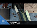 SENCUT Crowley Flipper & Button Lock & Thumb Stud Knife Micarta Handle (3.48" D2 Blade) S21012-3