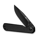 SENCUT Aetheris Flipper & Thumb Stud Knife Black Canvas Micarta Handle (3.68" Black 9Cr18MoV Blade) S24095 - 3 - SENCUT