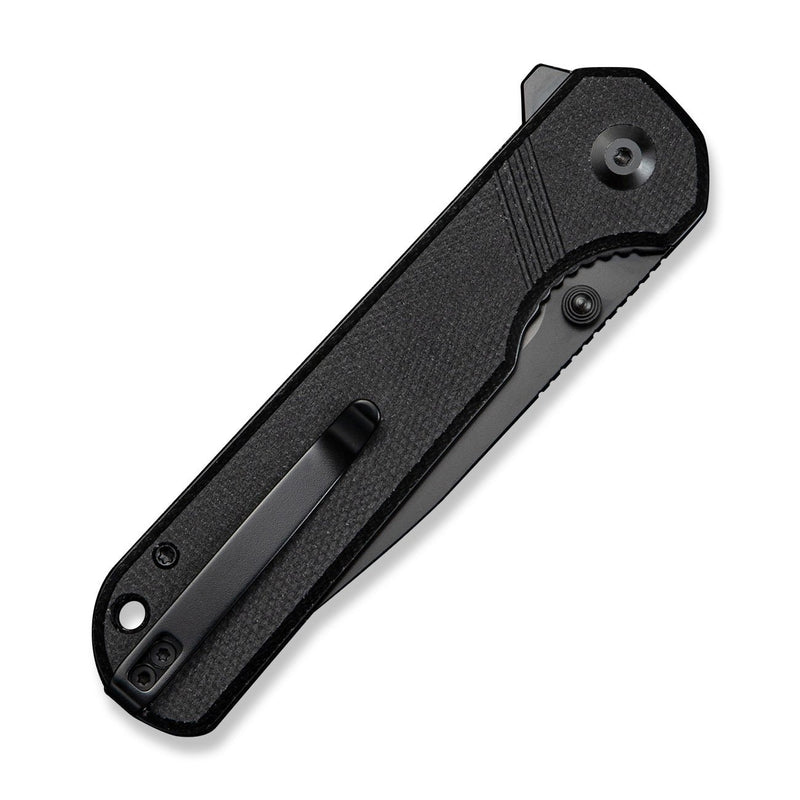 SENCUT Aetheris Flipper & Thumb Stud Knife Black Canvas Micarta Handle (3.68" Black 9Cr18MoV Blade) S24095 - 3 - SENCUT