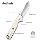 SENCUT Aetheris Flipper & Thumb Stud Knife G10 Handle (3.68" 9Cr18MoV Blade) S24095 - 1 - SENCUT