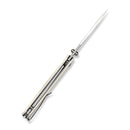SENCUT Aetheris Flipper & Thumb Stud Knife Ivory G10 Handle (3.68" Satin Finished 9Cr18MoV Blade) S24095 - 1 - SENCUT