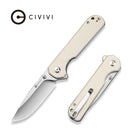 SENCUT Aetheris Flipper & Thumb Stud Knife Ivory G10 Handle (3.68" Satin Finished 9Cr18MoV Blade) S24095 - 1 - SENCUT