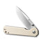 SENCUT Aetheris Flipper & Thumb Stud Knife Ivory G10 Handle (3.68" Satin Finished 9Cr18MoV Blade) S24095 - 1 - SENCUT
