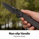 SENCUT Aetheris Flipper & Thumb Stud Knife Micarta Handle (3.68" 9Cr18MoV Blade) S24095 - 3 - SENCUT