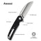 SENCUT Awassi Flipper & Thumb Stud Knife G10 Handle (3.46" 9Cr18MoV Blade) S24065 - 1 - SENCUT
