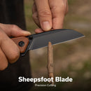 SENCUT Awassi Flipper & Thumb Stud Knife Wood Handle (3.46" 9Cr18MoV Blade) S24065 - 3 - SENCUT