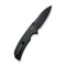 SENCUT Borzam Flipper & Thumb Stud Knife Black Canvas Micarta Handle (3.46" Black 9Cr18MoV Blade) S23077-3