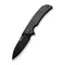 SENCUT Borzam Flipper & Thumb Stud Knife Black Canvas Micarta Handle (3.46" Black 9Cr18MoV Blade) S23077-3