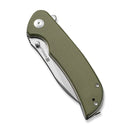 SENCUT Borzam Flipper & Thumb Stud Knife OD Green G10 Handle (3.46" Satin Finished 9Cr18MoV Blade) S23077-1