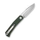SENCUT Braxx Slip Joint Knife Green Canvas Micarta Handle (3.12" Satin Finished D2 Blade) S25089 - 2 - SENCUT