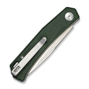 SENCUT Braxx Slip Joint Knife Green Canvas Micarta Handle (3.12" Satin Finished D2 Blade) S25089 - 2 - SENCUT