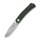 SENCUT Braxx Slip Joint Knife Green Canvas Micarta Handle (3.12" Satin Finished D2 Blade) S25089 - 2 - SENCUT
