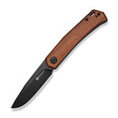 SENCUT Braxx Slip Joint Knife Guibourtia Wood Handle (3.12" Black D2 Blade) S25089 - 3 - SENCUT