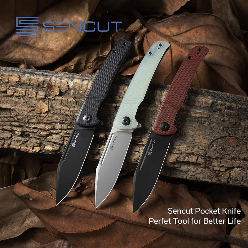 SENCUT Brazoria Flipper Knife G10 Handle (3.46" D2 Blade) SA12C