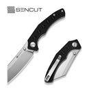 SENCUT Clout Thumb Stud Knife Black G10 Handle (2.99" Satin Finished D2 Blade) S26031-1 - SENCUT