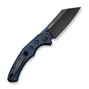 SENCUT Clout Thumb Stud Knife Blue Canvas Micarta Handle (2.99" Black D2 Blade) S26031 Sample2 - SENCUT