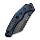 SENCUT Clout Thumb Stud Knife Blue Canvas Micarta Handle (2.99" Black D2 Blade) S26031 Sample2 - SENCUT