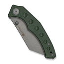 SENCUT Clout Thumb Stud Knife Green Canvas Micarta Handle (2.99" Gray Stonewashed D2 Blade) S26031-2 - SENCUT
