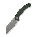 SENCUT Clout Thumb Stud Knife Green Canvas Micarta Handle (2.99" Gray Stonewashed D2 Blade) S26031-2 - SENCUT
