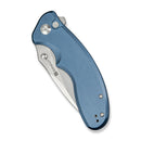 SENCUT Cybrix Thumb Stud & Flipper Knife Blue Aluminum Handle (3.46" Satin Finished 9Cr18MoV Blade) S23098A - 4 - SENCUT
