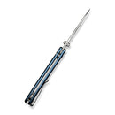 SENCUT Cybrix Thumb Stud & Flipper Knife Blue Aluminum Handle (3.46" Satin Finished 9Cr18MoV Blade) S23098A - 4 - SENCUT