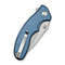 SENCUT Cybrix Thumb Stud & Flipper Knife Blue Aluminum Handle (3.46" Satin Finished 9Cr18MoV Blade) S23098A - 4 - SENCUT