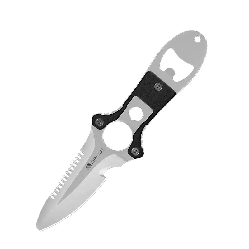 SENCUT Diving Knives Plastic & Stainless Steel Handle 4 Inches Stainless Steel Blade, with a Nylon Sheath SDK2017897 - SENCUT