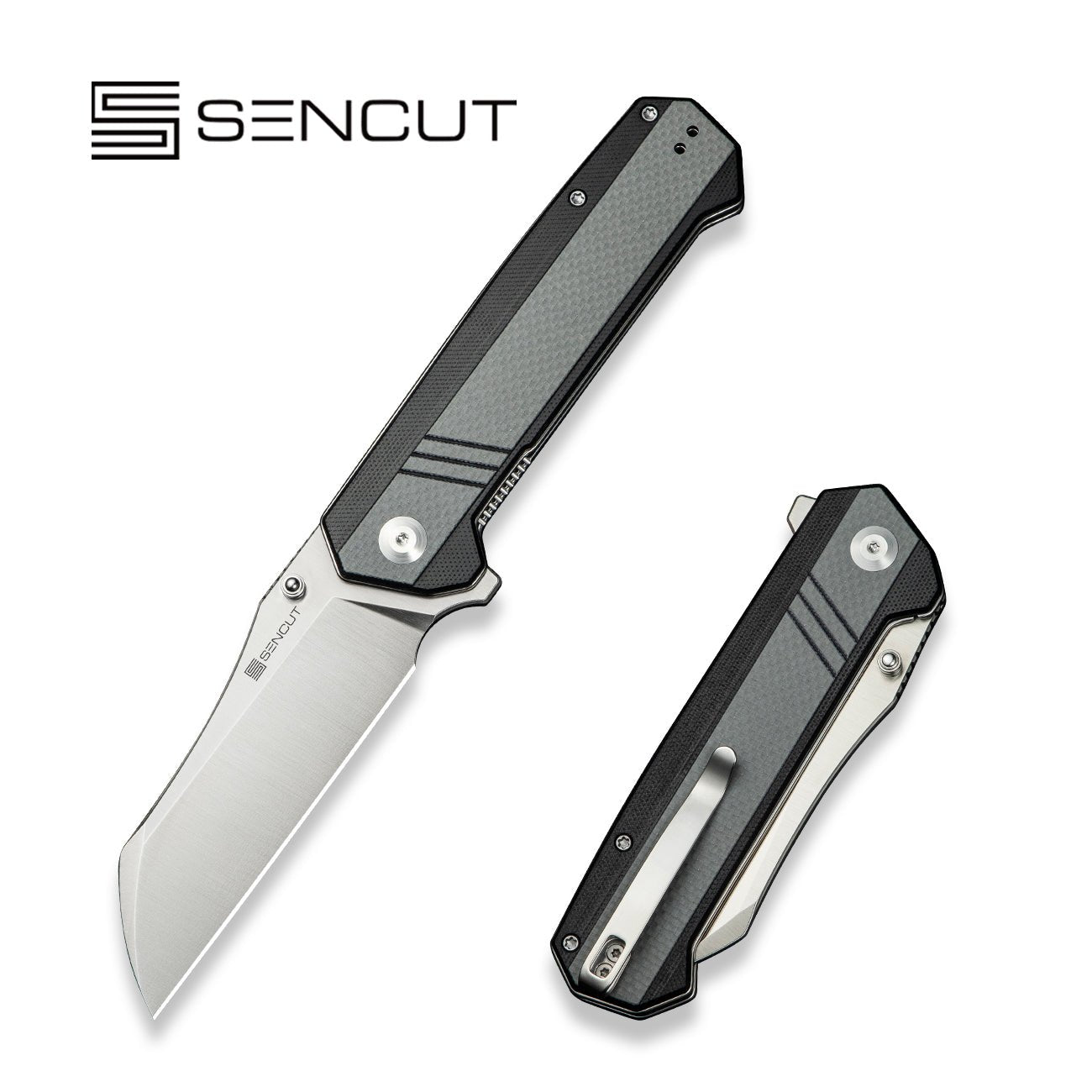 SENCUT Draxor Flipper & Thumb Stud Knife G10 Handle 9Cr18MoV
