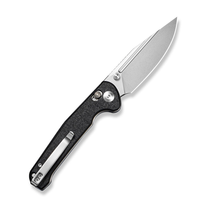SENCUT Glenspar Thumb Stud & Crossbar Lock Knife Black Shredded G10 Handle (3.45" Stonewashed 9Cr18MoV Blade) S25046 - 2 - SENCUT