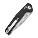 SENCUT Glenspar Thumb Stud & Crossbar Lock Knife Black Shredded G10 Handle (3.45" Stonewashed 9Cr18MoV Blade) S25046 - 2 - SENCUT