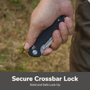 SENCUT Glenspar Thumb Stud & Crossbar Lock Knife Black Shredded G10 Handle (3.45" Stonewashed 9Cr18MoV Blade) S25046 - 2 - SENCUT