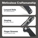 SENCUT Glenspar Thumb Stud & Crossbar Lock Knife Black Shredded G10 Handle (3.45" Stonewashed 9Cr18MoV Blade) S25046 - 2 - SENCUT