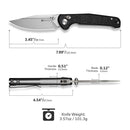 SENCUT Glenspar Thumb Stud & Crossbar Lock Knife Black Shredded G10 Handle (3.45" Stonewashed 9Cr18MoV Blade) S25046 - 2 - SENCUT