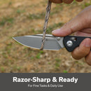 SENCUT Glenspar Thumb Stud & Crossbar Lock Knife Black Shredded G10 Handle (3.45" Stonewashed 9Cr18MoV Blade) S25046 - 2 - SENCUT