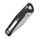 SENCUT Glenspar Thumb Stud & Crossbar Lock Knife Black Shredded G10 Handle (3.45" Stonewashed 9Cr18MoV Blade) S25046 Sample1 - SENCUT