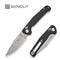 SENCUT Glenspar Thumb Stud & Crossbar Lock Knife Black Shredded G10 Handle (3.45" Stonewashed 9Cr18MoV Blade) S25046 Sample1 - SENCUT