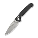 SENCUT Glenspar Thumb Stud & Crossbar Lock Knife Black Shredded G10 Handle (3.45" Stonewashed 9Cr18MoV Blade) S25046 Sample1 - SENCUT