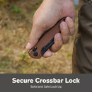 SENCUT Glenspar Thumb Stud & Crossbar Lock Knife Brown Canvas Micarta Handle (3.45" Black 9Cr18MoV Blade) S25046 - 3 - SENCUT