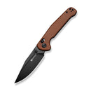 SENCUT Glenspar Thumb Stud & Crossbar Lock Knife Brown Canvas Micarta Handle (3.45" Black 9Cr18MoV Blade) S25046 - 3 - SENCUT