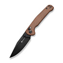 SENCUT Glenspar Thumb Stud & Crossbar Lock Knife Brown Canvas Micarta Handle (3.45" Black 9Cr18MoV Blade) S25046 Sample2 - SENCUT