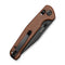 SENCUT Glenspar Thumb Stud & Crossbar Lock Knife Brown Canvas Micarta Handle (3.45" Black 9Cr18MoV Blade) S25046 Sample2 - SENCUT