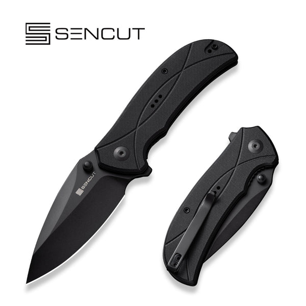 SENCUT Hyrax Flipper Knife with Black G10 Handle
