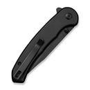 SENCUT Ingot Flipper & Thumb Stud & Button Lock Knife Black Aluminum Handle (3.21" Black D2 Blade) S25102 - 2 - SENCUT
