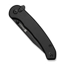 SENCUT Ingot Flipper & Thumb Stud & Button Lock Knife Black Aluminum Handle (3.21" Black D2 Blade) S25102 - 2 - SENCUT